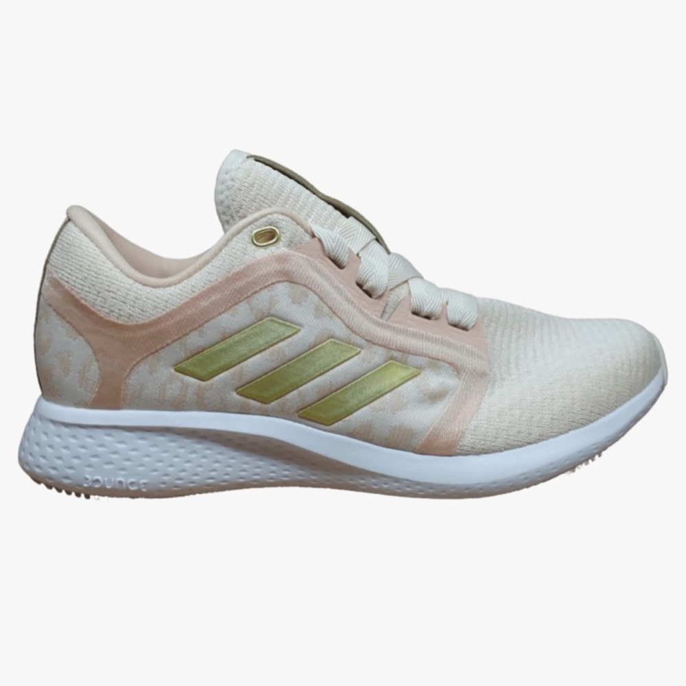 New Adidas Edge Lux 4 peach and gold leopard print running shoes size 8.5